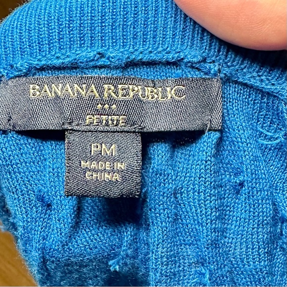 Banana Republic Blue Cotton Cardigan size PM - Picture 5 of 5